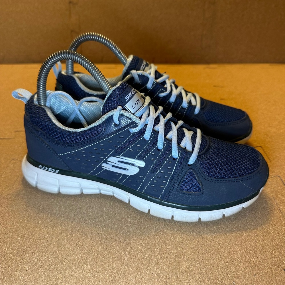 Skechers Synergy Elite Status Navy Blue Sneakers 11963 Womens Size 6.5